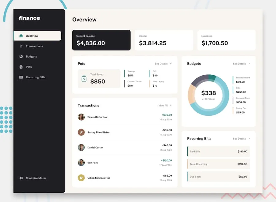 Personal Finance App screenshot