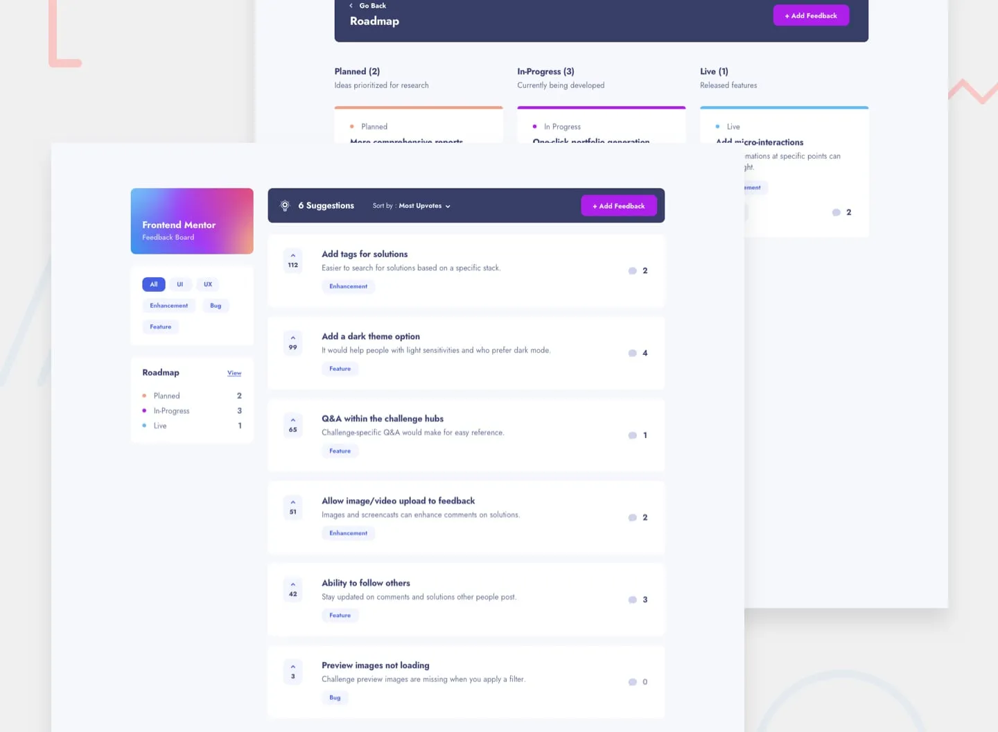Product Feedback screenshot