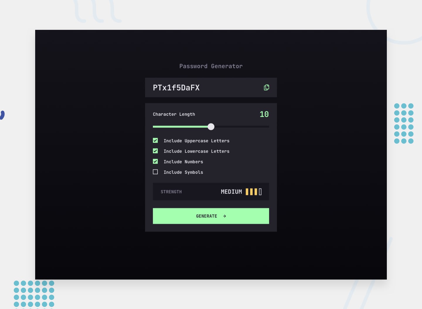 Password Generator Screenshot