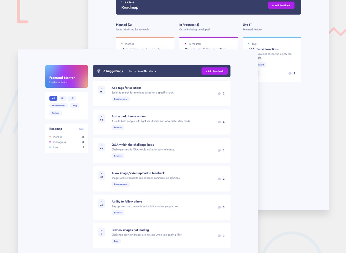 Product Feedback Screenshot